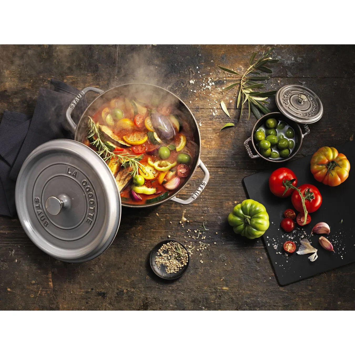 Staub Cocotte 28 Cm, Rund, Grafitgrå, Støbejern 5 Staub Cocotte 28 Cm, Rund, Grafitgrå, Støbejern - Billede 5