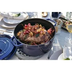 Staub Cocotte 26 Cm, Rund, Mørk-Blå, Støbejern -Køkkenudstyr Butik 000011035