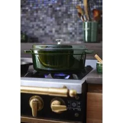 Staub Cocotte 33 Cm, Oval, Basilikum-Grøn, Støbejern -Køkkenudstyr Butik 000016966