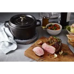 Staub Cocotte 20 Cm, Rund, Sort, Støbejern -Køkkenudstyr Butik 000017494