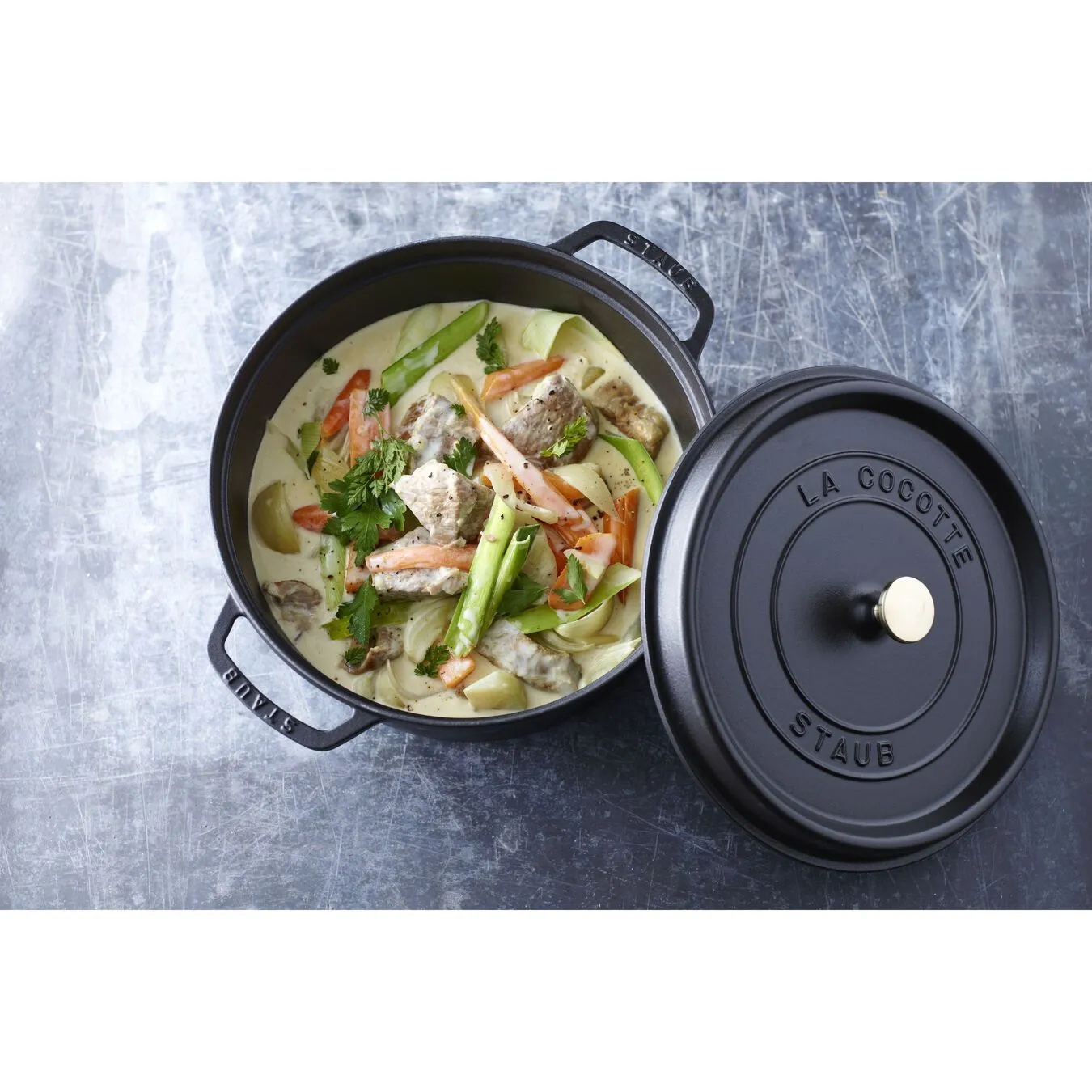 Staub Cocotte 28 Cm, Rund, Sort, Støbejern 5 Staub Cocotte 28 Cm, Rund, Sort, Støbejern - Billede 5