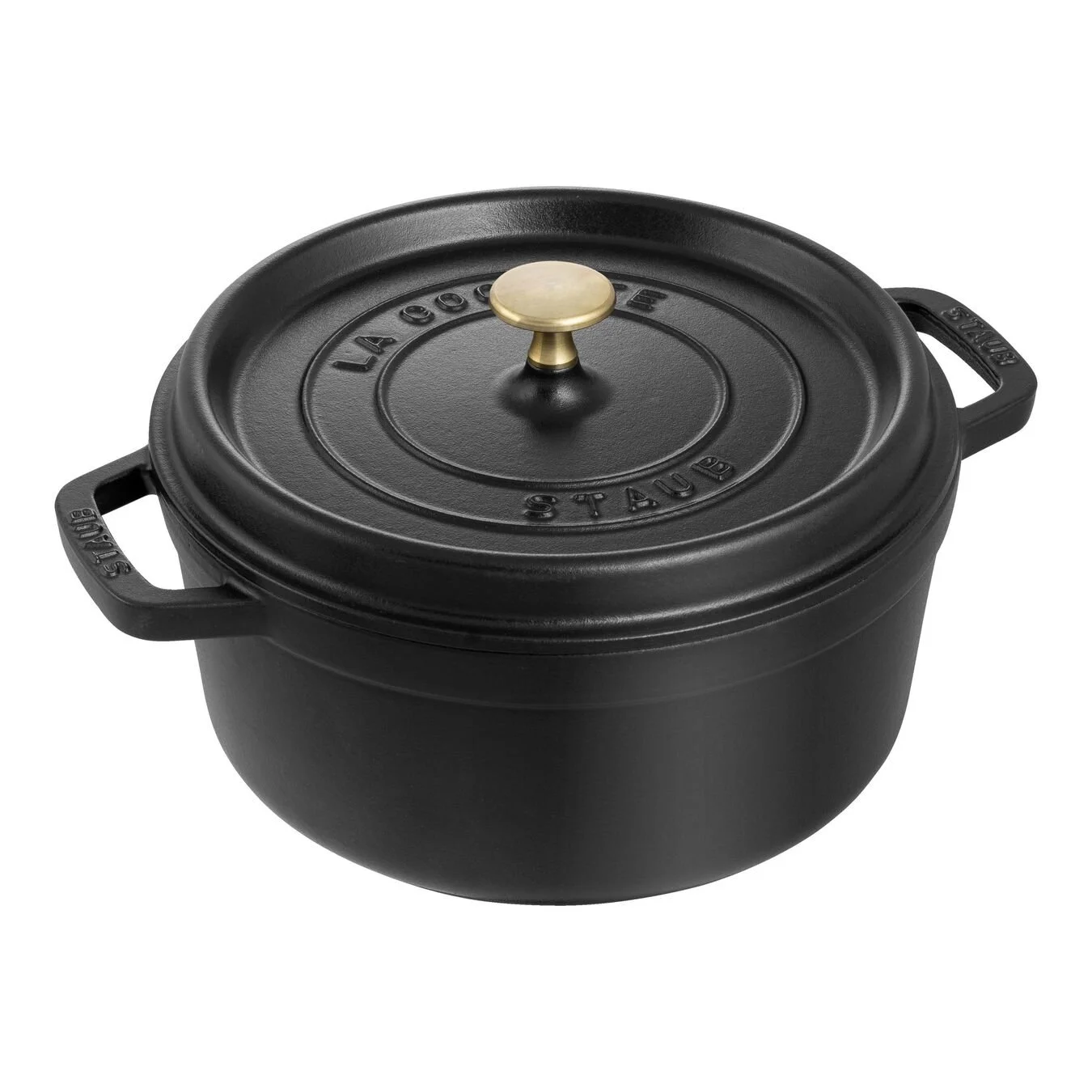Staub Cocotte 24 Cm, Rund, Sort, Støbejern 1 Staub Cocotte 24 Cm, Rund, Sort, Støbejern