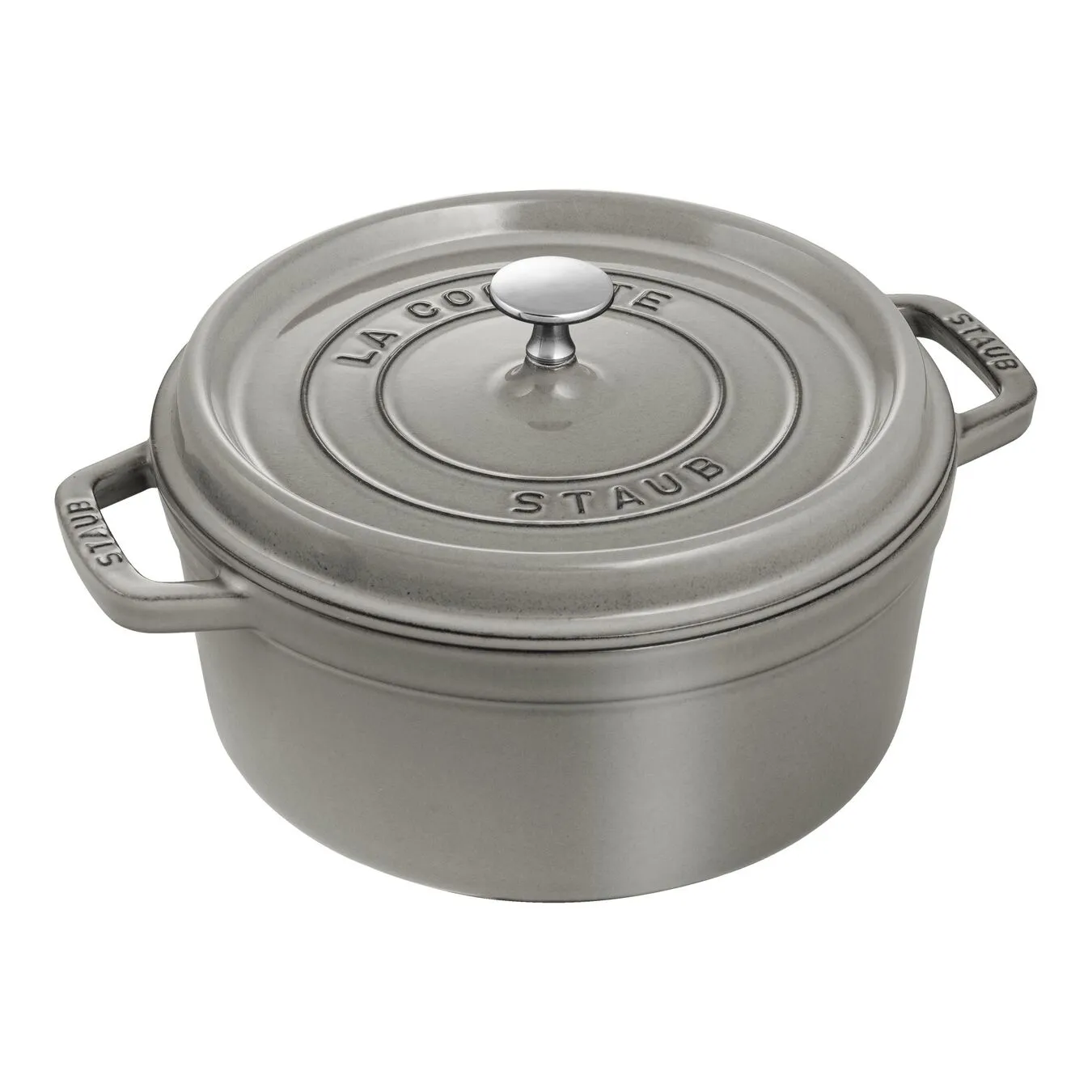 Staub Cocotte 24 Cm, Rund, Grafitgrå, Støbejern 1 Staub Cocotte 24 Cm, Rund, Grafitgrå, Støbejern
