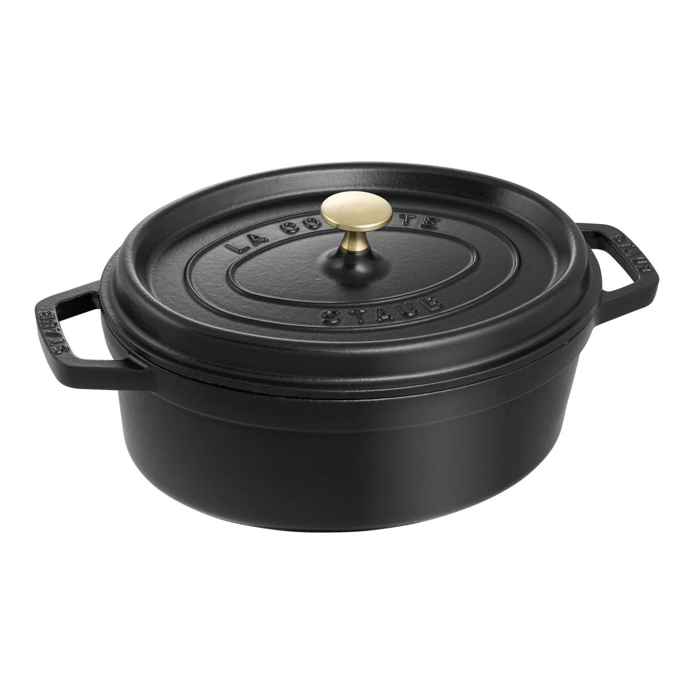 Staub Cocotte 27 Cm, Oval, Sort, Støbejern 1 Staub Cocotte 27 Cm, Oval, Sort, Støbejern