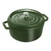 Staub Cocotte 24 Cm, Rund, Basilikum-Grøn, Støbejern