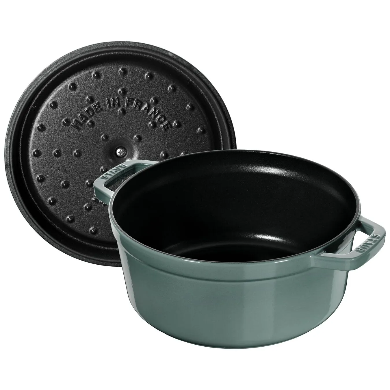 Staub Cocotte 24 Cm, Rund, Eukalyptus, Støbejern 2 Staub Cocotte 24 Cm, Rund, Eukalyptus, Støbejern - Billede 2