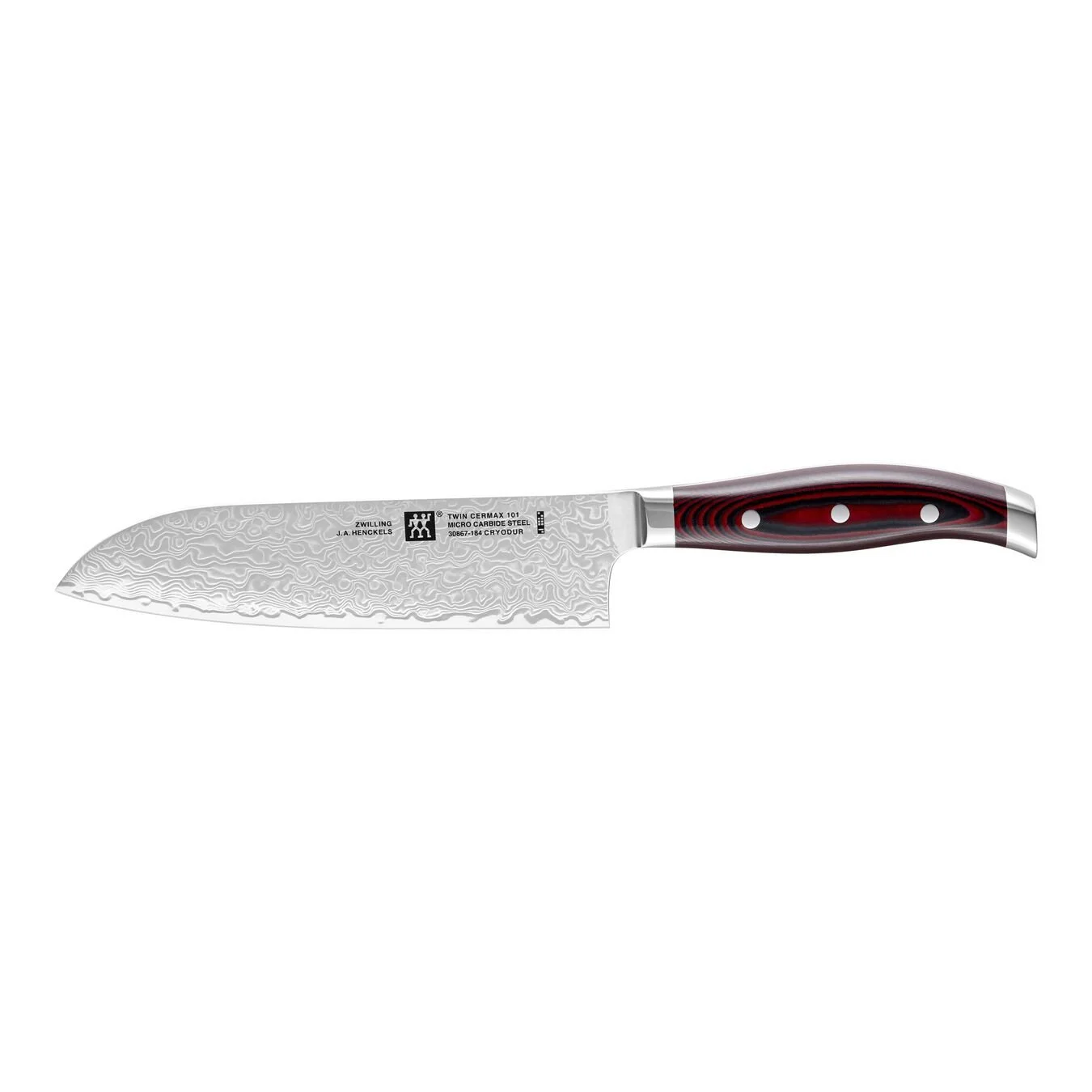Zwilling Santokukniv 18 Cm, Rød, Glatslebet 1 Zwilling Santokukniv 18 Cm, Rød, Glatslebet