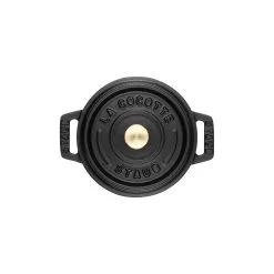 Staub Mini Cocotte 10 Cm, Rund, Sort, Støbejern -Køkkenudstyr Butik 40500 101 0 3 1