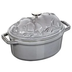 Staub Cocotte 17 Cm, Oval, Grafitgrå, Støbejern