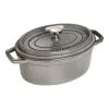 Staub Cocotte 23 Cm, Oval, Grafitgrå, Støbejern