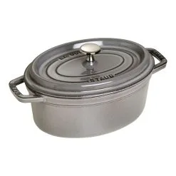 Staub Cocotte 23 Cm, Oval, Grafitgrå, Støbejern