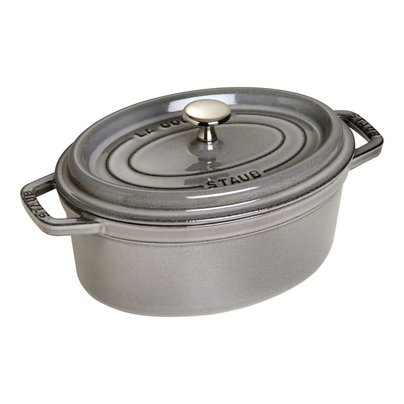 Staub Cocotte 23 Cm, Oval, Grafitgrå, Støbejern 1 Staub Cocotte 23 Cm, Oval, Grafitgrå, Støbejern