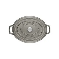 Staub Cocotte 37 Cm, Oval, Grafitgrå, Støbejern -Køkkenudstyr Butik 40500 236 0 2 3