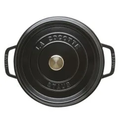 Staub Cocotte 24 Cm, Rund, Sort, Støbejern 9 Staub Cocotte 24 Cm, Rund, Sort, Støbejern -Køkkenudstyr Butik 40500 241 0 3