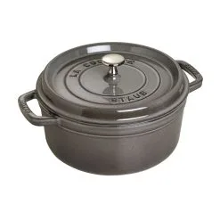Staub Cocotte 18 Cm, Rund, Grafitgrå, Støbejern
