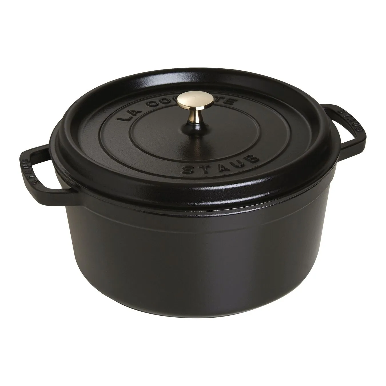Staub Cocotte 28 Cm, Rund, Sort, Støbejern 1 Staub Cocotte 28 Cm, Rund, Sort, Støbejern