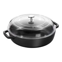 Staub Sautepande Med Glaslåg 28 Cm, Støbejern