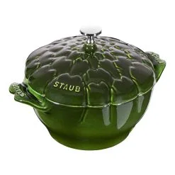 Staub Cocotte 22 Cm, Artiskok, Basilikum-Grøn, Støbejern