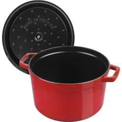 Staub Cocotte Dyb 24 Cm, Rund, Kirsebærrød, Støbejern -Køkkenudstyr Butik 40501485 5