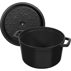 Staub Cocotte Dyb 24 Cm, Rund, Sort, Støbejern -Køkkenudstyr Butik 40502285 5