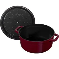 Staub Cocotte 24 Cm, Rund, Bordeaux, Støbejern -Køkkenudstyr Butik 40502294 5