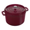 Staub Cocotte Dyb 24 Cm, Rund, Bordeaux, Støbejern