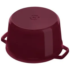 Staub Cocotte Dyb 24 Cm, Rund, Bordeaux, Støbejern -Køkkenudstyr Butik 40506566 4
