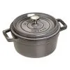 Staub Cocotte 22 Cm, Rund, Grafitgrå, Støbejern