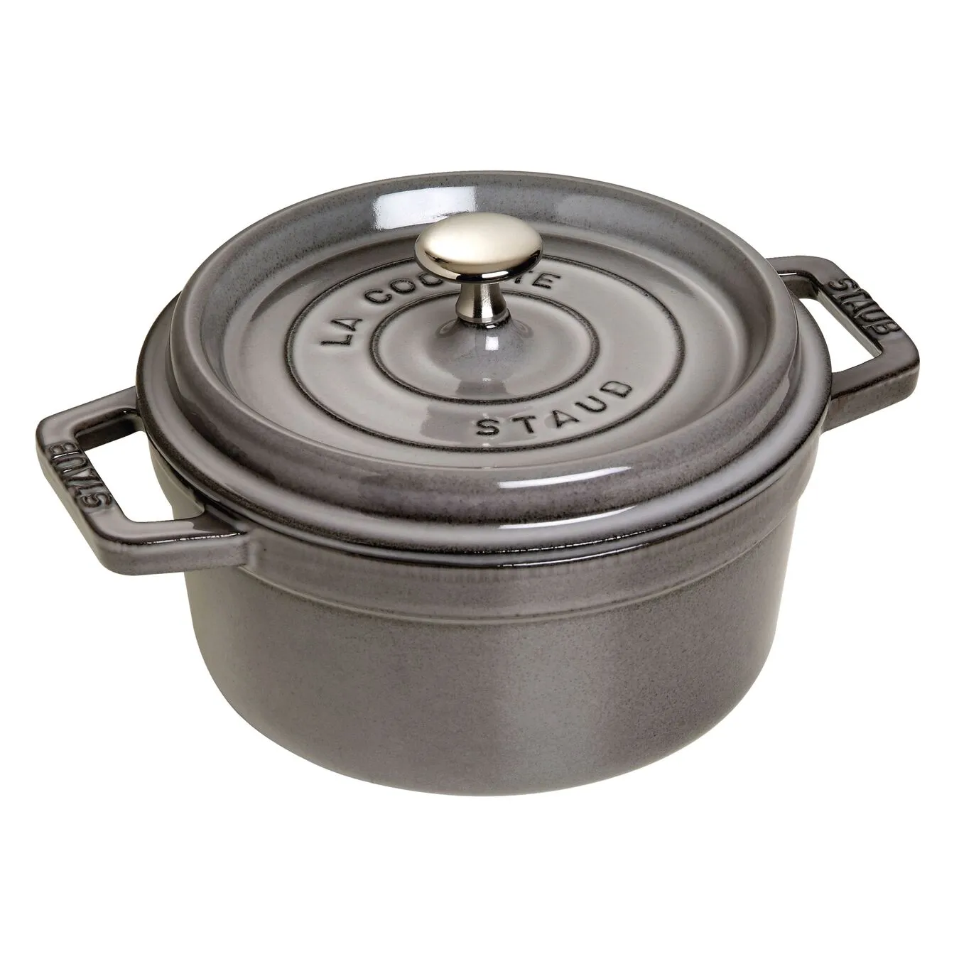Staub Cocotte 22 Cm, Rund, Grafitgrå, Støbejern 1 Staub Cocotte 22 Cm, Rund, Grafitgrå, Støbejern