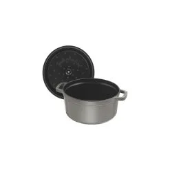 Staub Cocotte 20 Cm, Rund, Grafitgrå, Støbejern -Køkkenudstyr Butik 40509 304 0 5 5