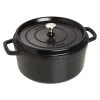 Staub Cocotte 26 Cm, Rund, Sort, Støbejern