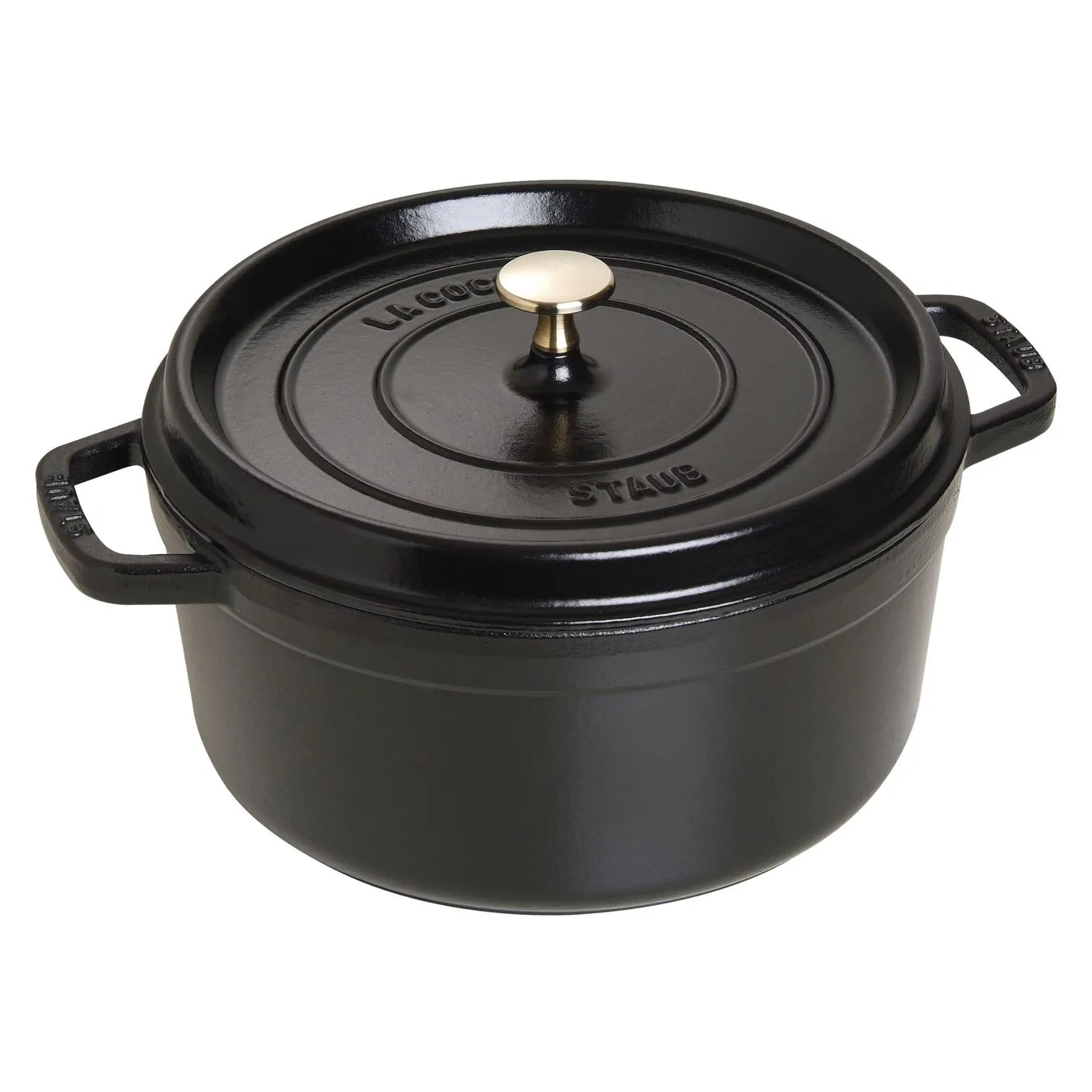 Staub Cocotte 26 Cm, Rund, Sort, Støbejern 1 Staub Cocotte 26 Cm, Rund, Sort, Støbejern