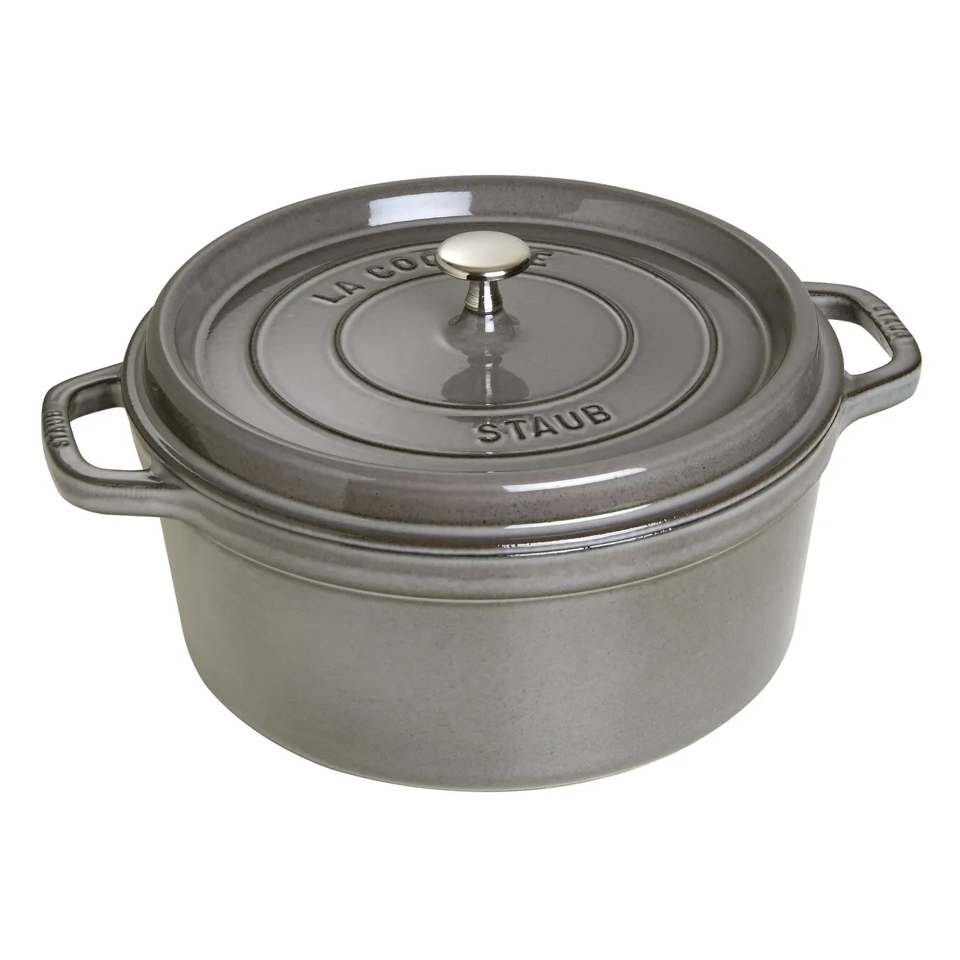 Staub Cocotte 28 Cm, Rund, Grafitgrå, Støbejern 1 Staub Cocotte 28 Cm, Rund, Grafitgrå, Støbejern