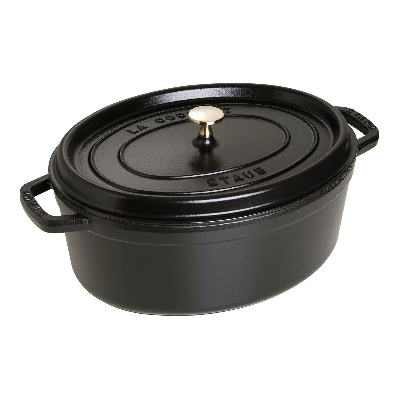 Staub Cocotte 33 Cm, Oval, Sort, Støbejern 1 Staub Cocotte 33 Cm, Oval, Sort, Støbejern