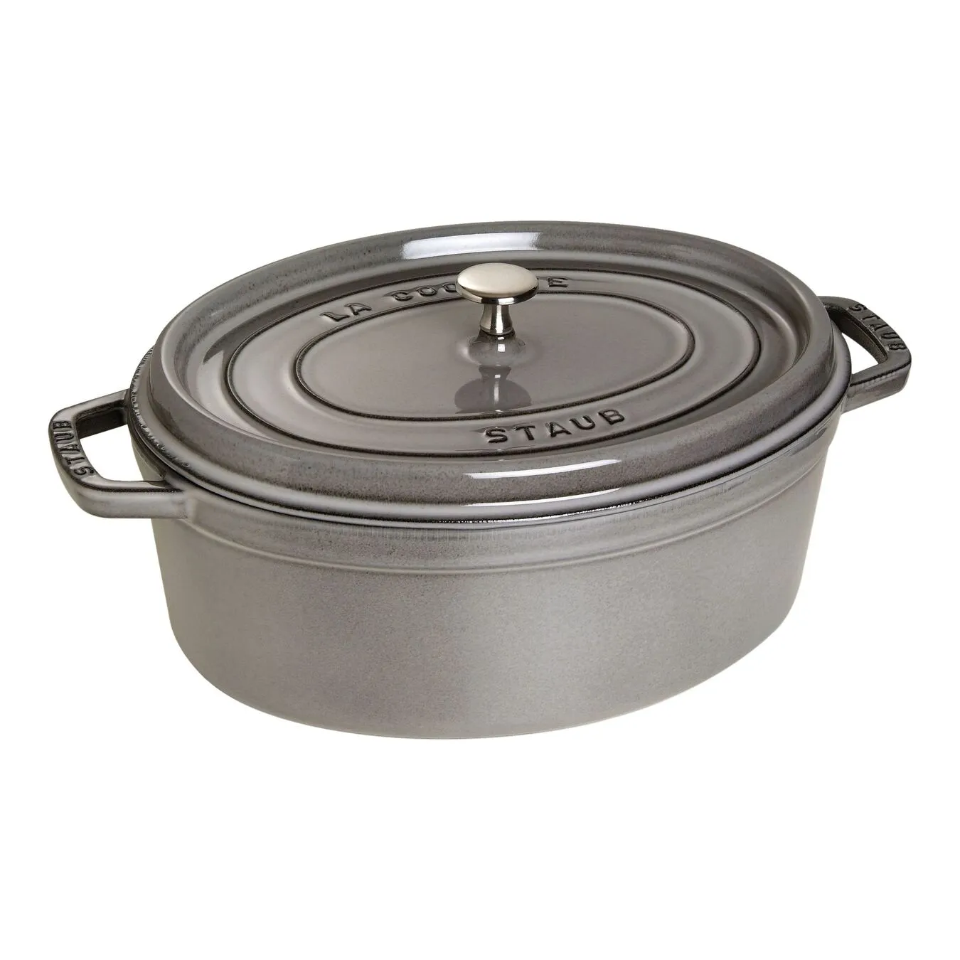 Staub Cocotte 33 Cm, Oval, Grafitgrå, Støbejern 1 Staub Cocotte 33 Cm, Oval, Grafitgrå, Støbejern
