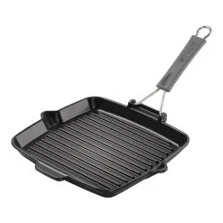 Staub Grillpande Med Hældetud 24 X 24 Cm, Støbejern, Sort