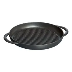 Staub Pure Grill 26 Cm, Rund, Sort, Støbejern