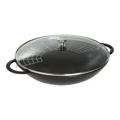 Staub Wok Med Glaslåg 37 Cm, Støbejern