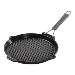 Staub Grillpande Med Hældetud 28 Cm, Støbejern, Sort