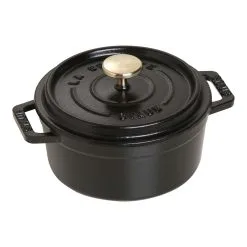 Staub Cocotte 12 Cm, Rund, Sort, Støbejern