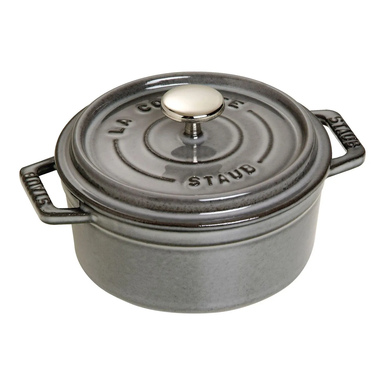 Staub Cocotte 12 Cm, Rund, Grafitgrå, Støbejern 1 Staub Cocotte 12 Cm, Rund, Grafitgrå, Støbejern