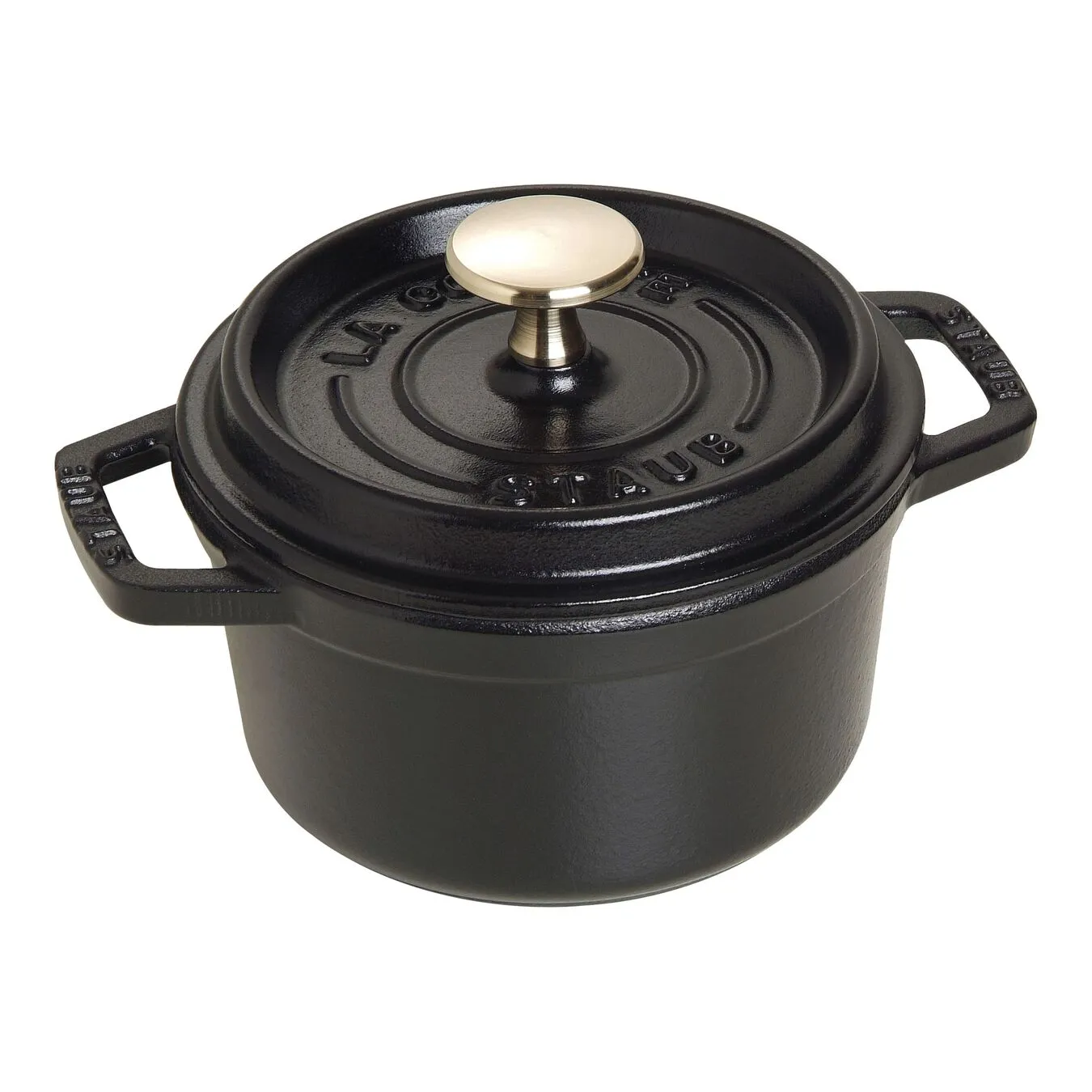Staub Cocotte 14 Cm, Rund, Sort, Støbejern 1 Staub Cocotte 14 Cm, Rund, Sort, Støbejern
