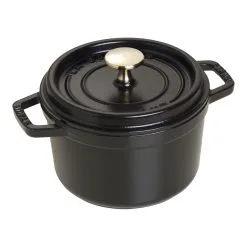 Staub Cocotte 16 Cm, Rund, Sort, Støbejern