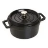 Staub Cocotte 20 Cm, Rund, Sort, Støbejern