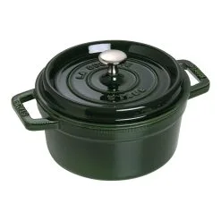 Staub Cocotte 22 Cm, Rund, Basilikum-Grøn, Støbejern