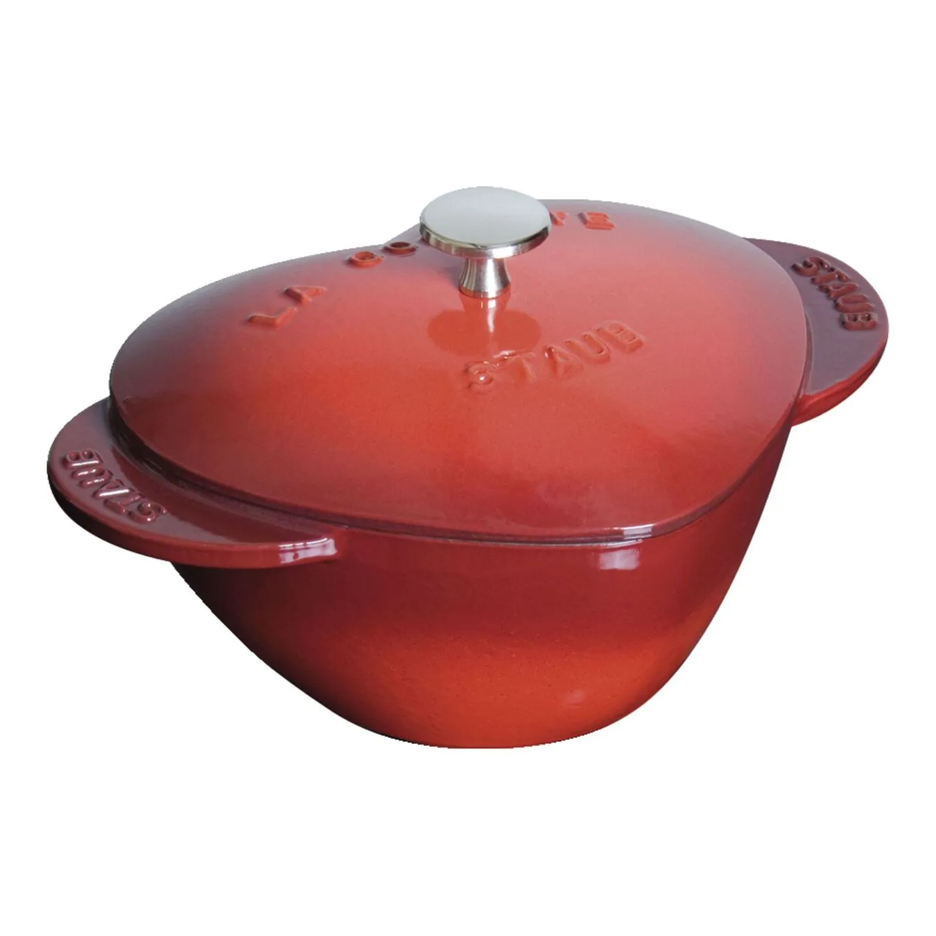 Staub Cocotte 20 Cm, Hjerte, Kirsebærrød, Støbejern 1 Staub Cocotte 20 Cm, Hjerte, Kirsebærrød, Støbejern