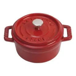 Staub Mini Cocotte 10 Cm, Rund, Kirsebærrød, Støbejern
