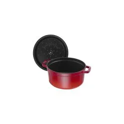 Staub Cocotte 30 Cm, Rund, Kirsebærrød, Støbejern -Køkkenudstyr Butik 40509 814 0 5 1