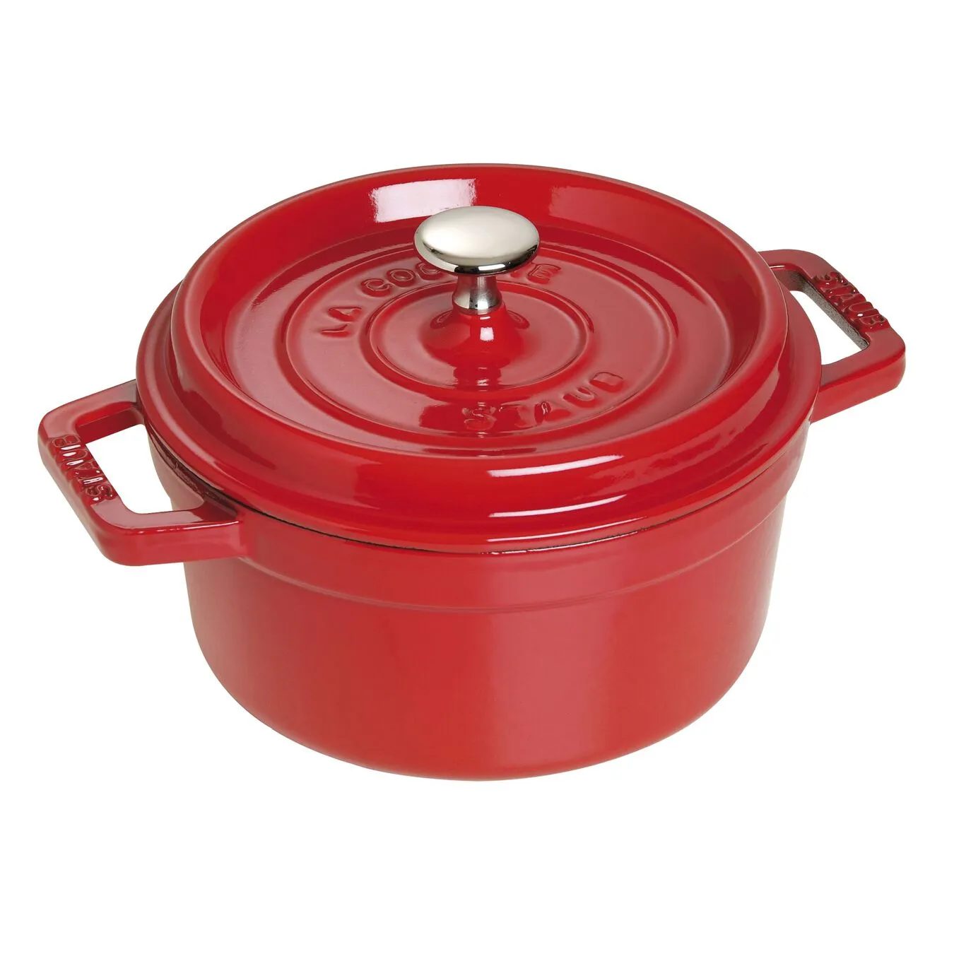 Staub Cocotte 20 Cm, Rund, Kirsebærrød, Støbejern 1 Staub Cocotte 20 Cm, Rund, Kirsebærrød, Støbejern