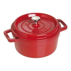 Staub Cocotte 22 Cm, Rund, Kirsebærrød, Støbejern